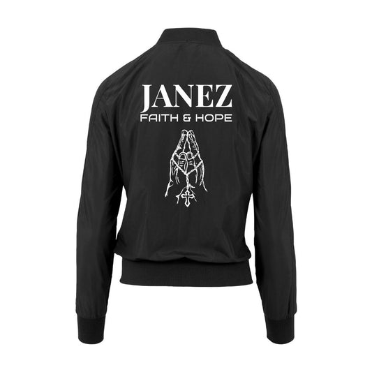 Nylon Bomber Jacket "Faith & Hope" schwarz - Damen