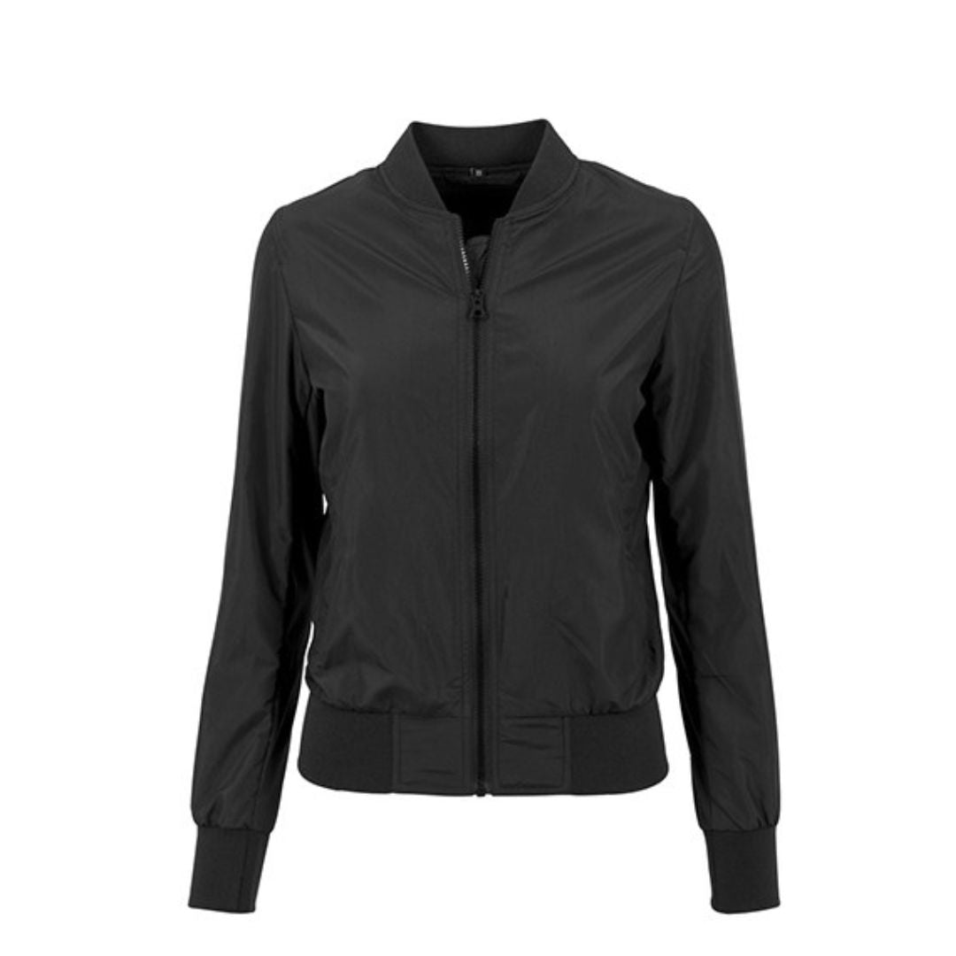 Nylon Bomber Jacket "Faith & Hope" schwarz - Damen