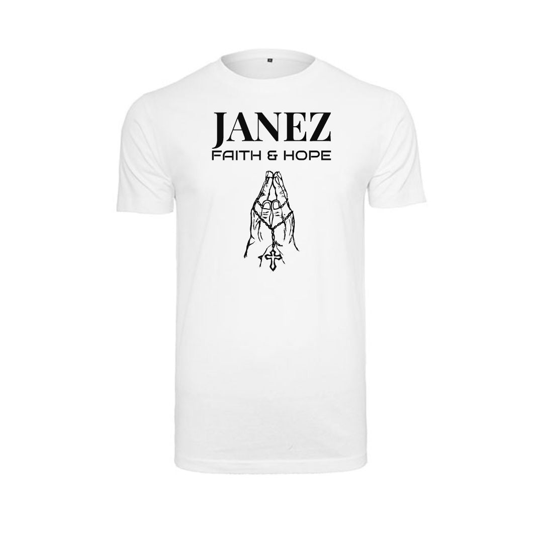 Round Neck T-Shirt "Faith & Hope" weiß - T-Shirt Herren