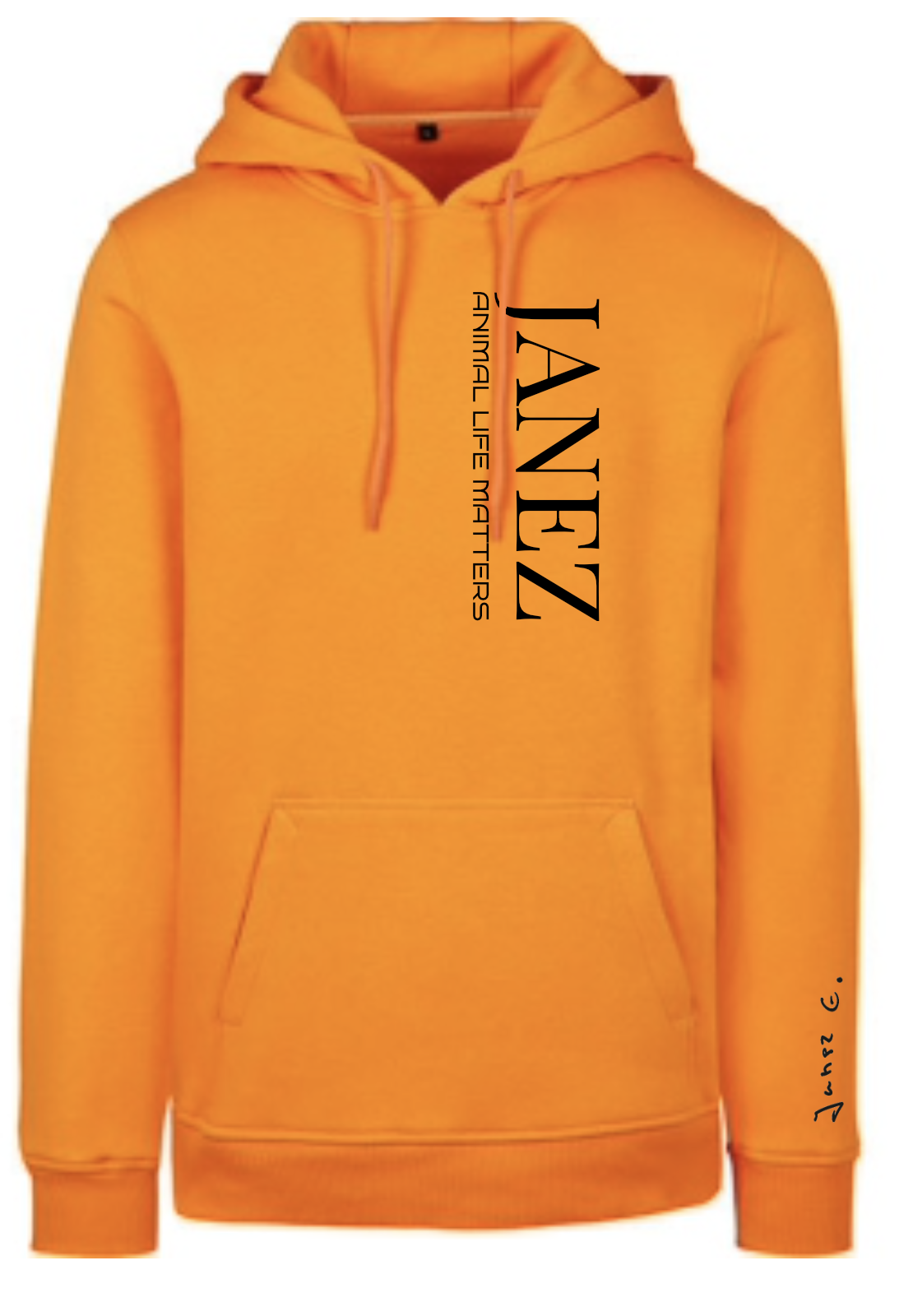 Heavy Hoodie "Animal Life Matters" Vertikal orange