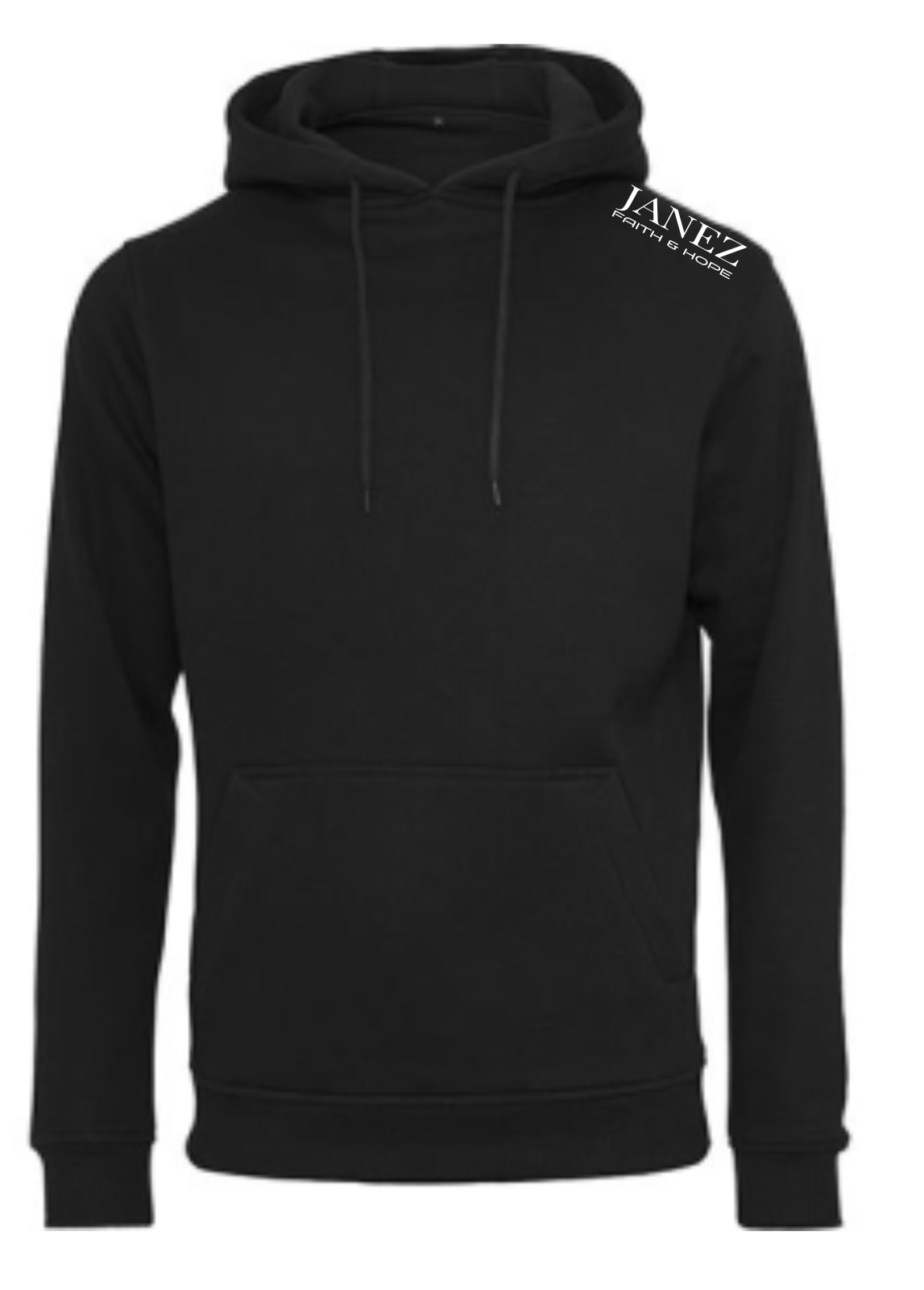 Heavy Hoodie "Faith & Hope" mit Druck auf der Schulter links schwarz
