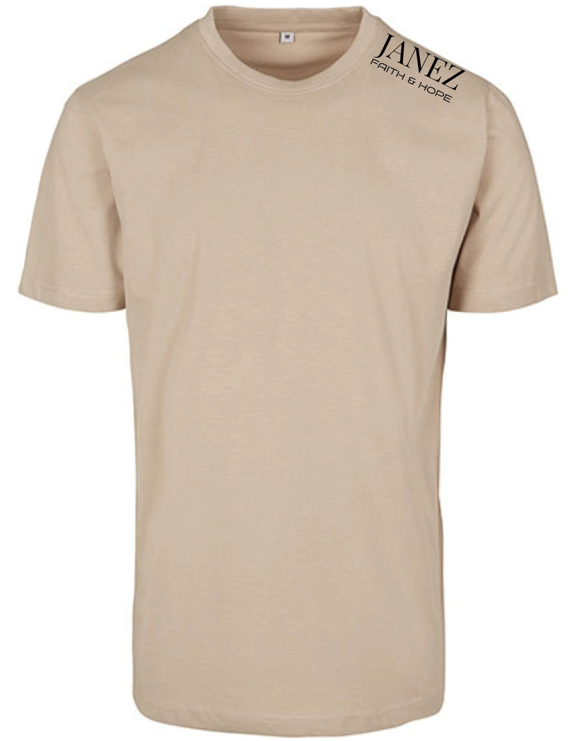 Round Neck T-Shirt "Faith & Hope" mit Druck links auf der Schulter