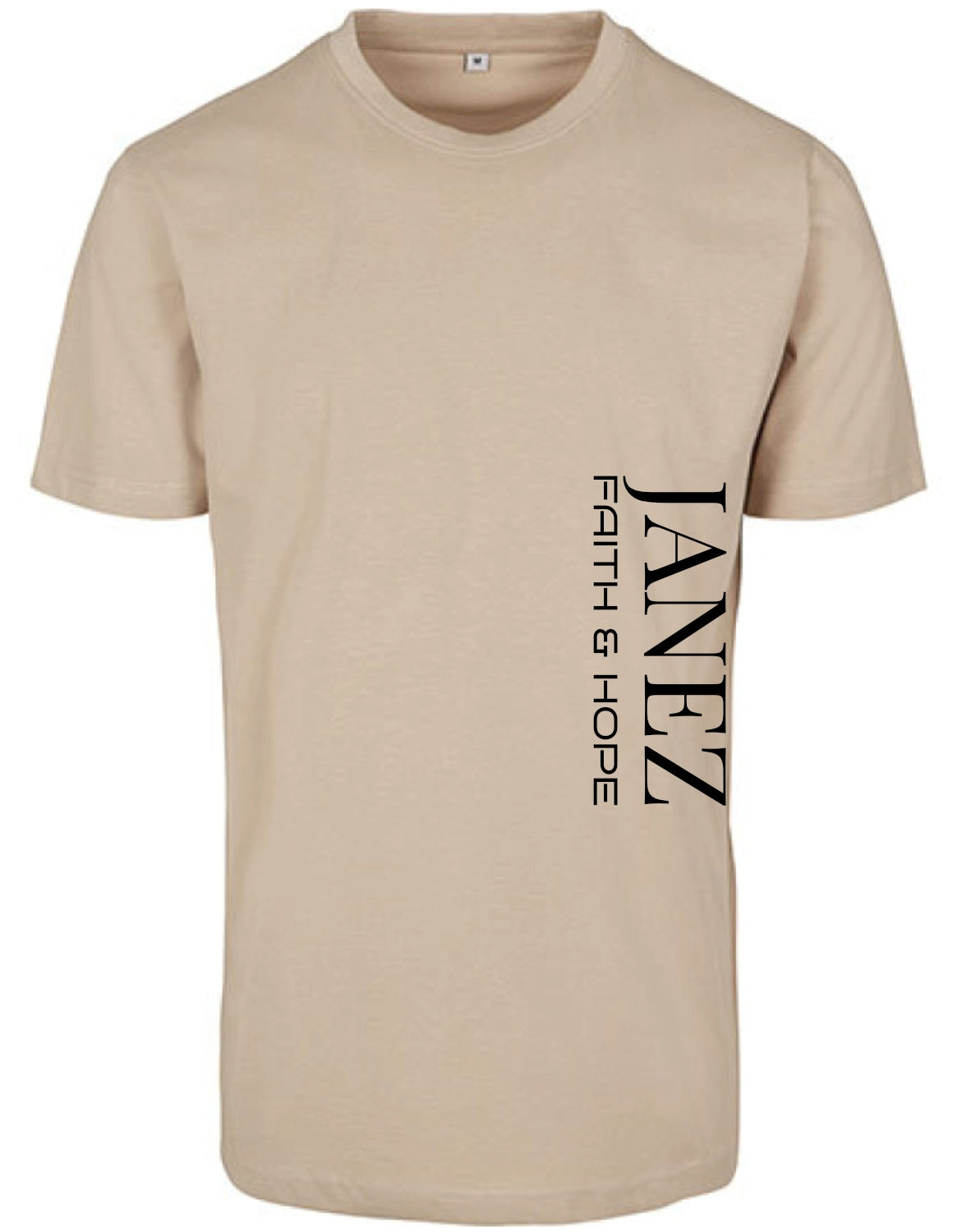 Round Neck T-Shirt "Faith & Hope" mit Druck links unterm Ärmel