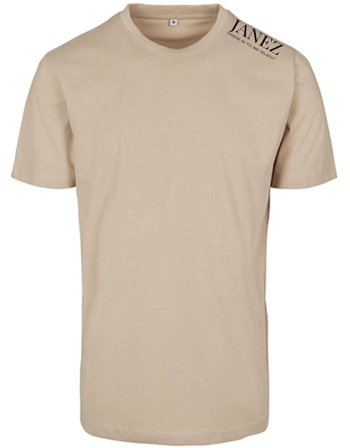 Round Neck T-Shirt "Pride Is To Be Silent" mit Druck links auf der Schulter