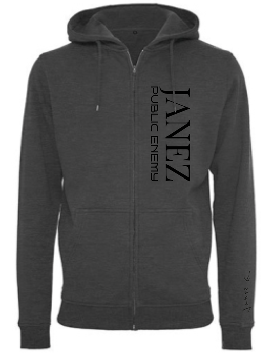 Heavy Zip-Hoodie "Public Enemy" grau