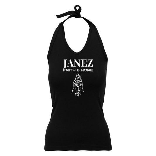 Neckholder "Faith & Hope" schwarz - Damen Stretch Jersey