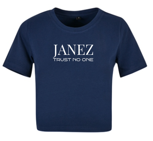 Crop Top "Trust No One" navy