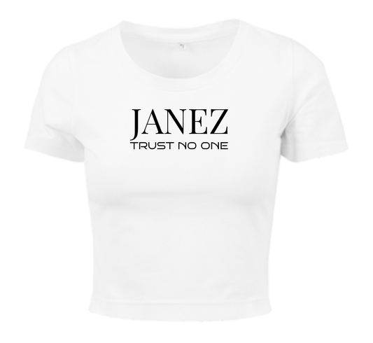 Crop Top "Trust No One" weiss