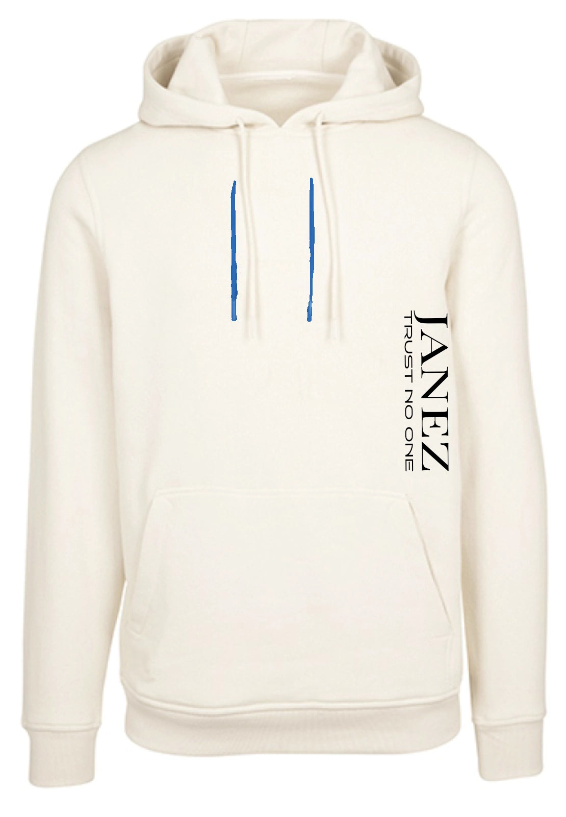 Heavy Hoodie "Trust No One" mit Druck links unterm Ärmel