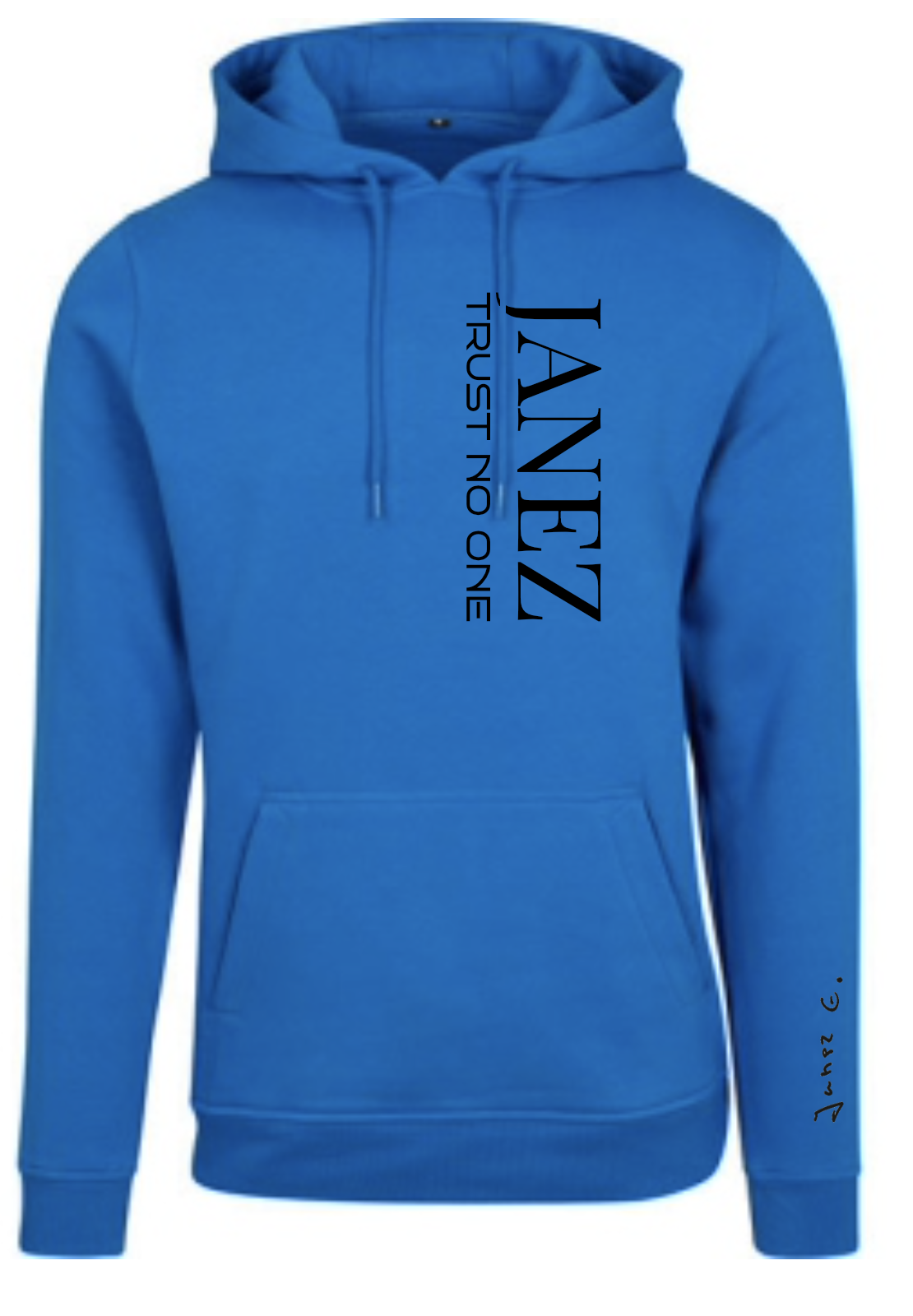 Heavy Hoodie "Trust No One" Vertikal blau