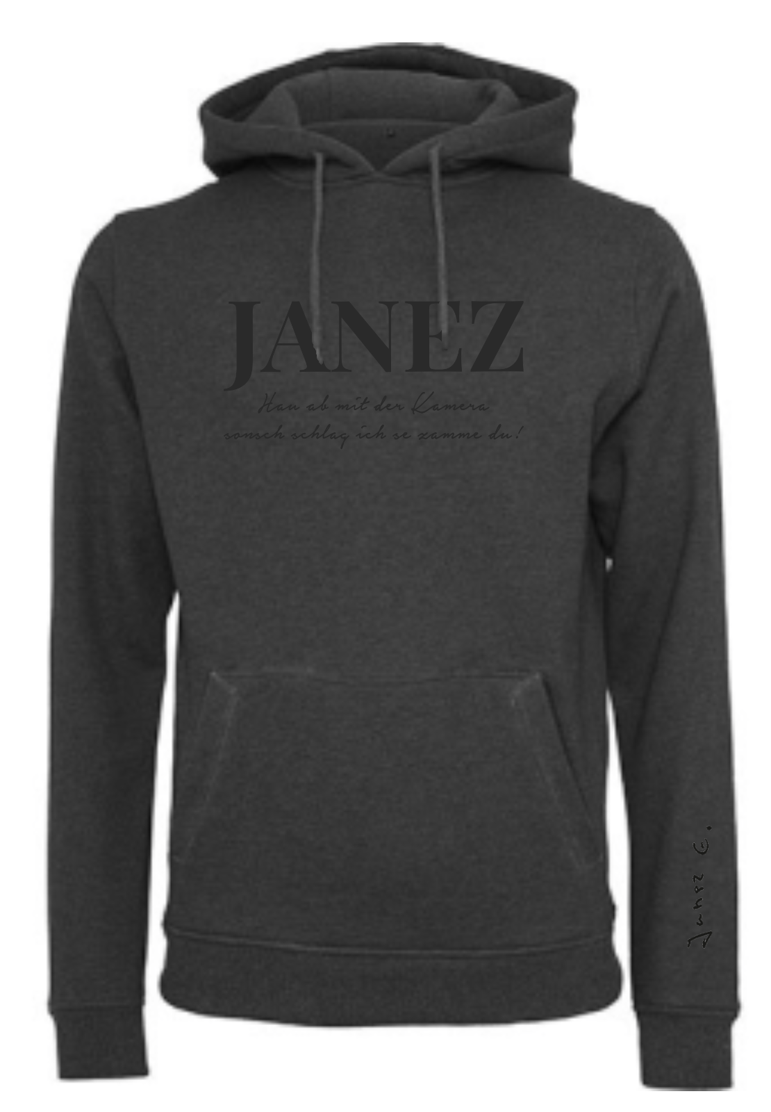 Heavy Hoodie "Hau ab mit der Kamera" grau