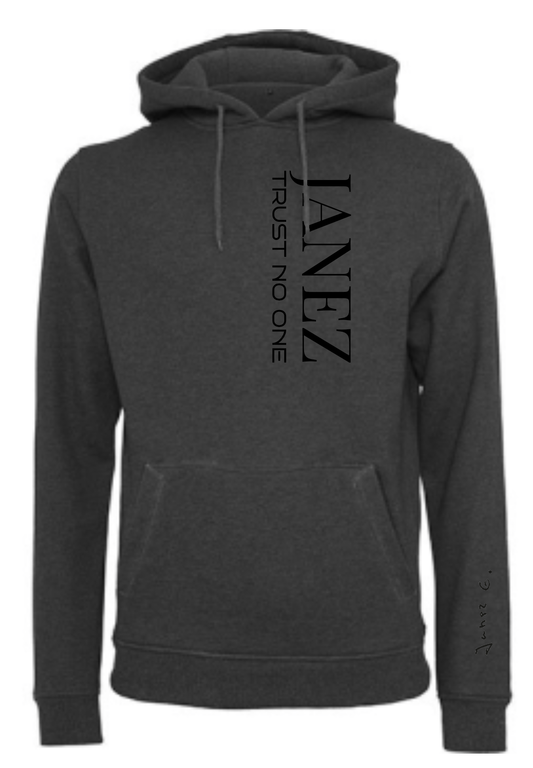 Heavy Hoodie "Trust No One" Vertikal grau