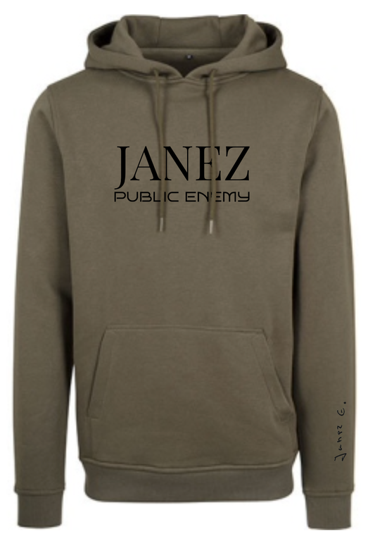 Heavy Hoodie "Public Enemy" oliv