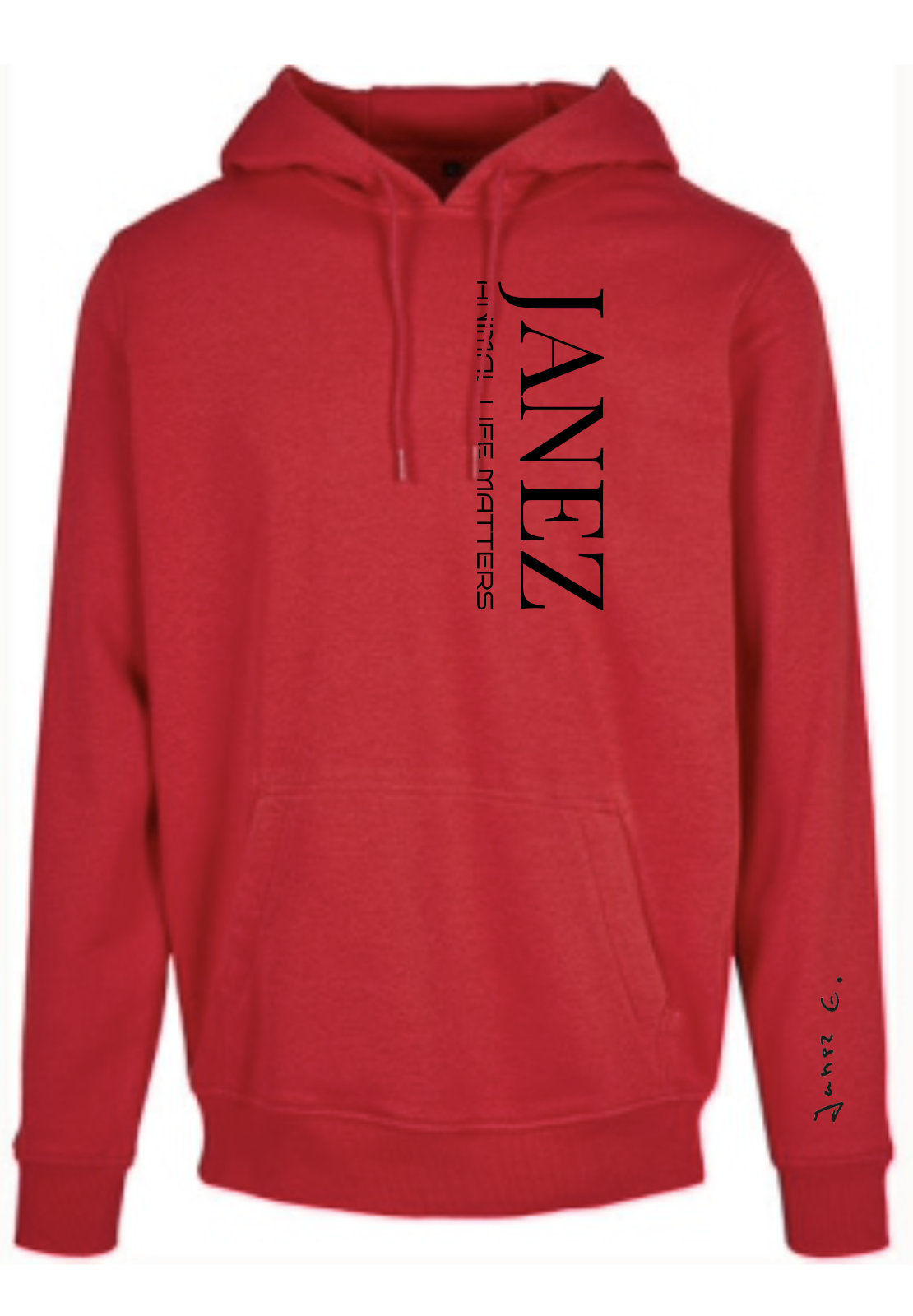 Heavy Hoodie "Animal Life Matters" Vertikal rot