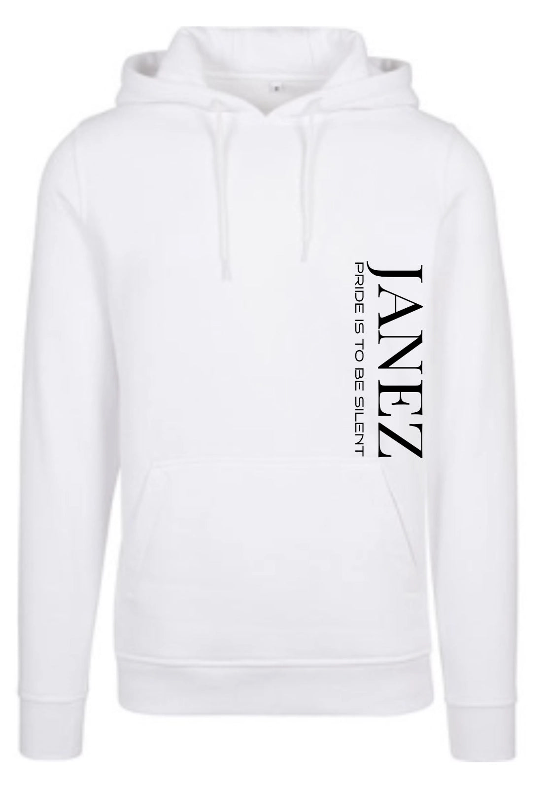 Heavy Hoodie "Pride is to be silent" mit Druck links unterm Ärmel