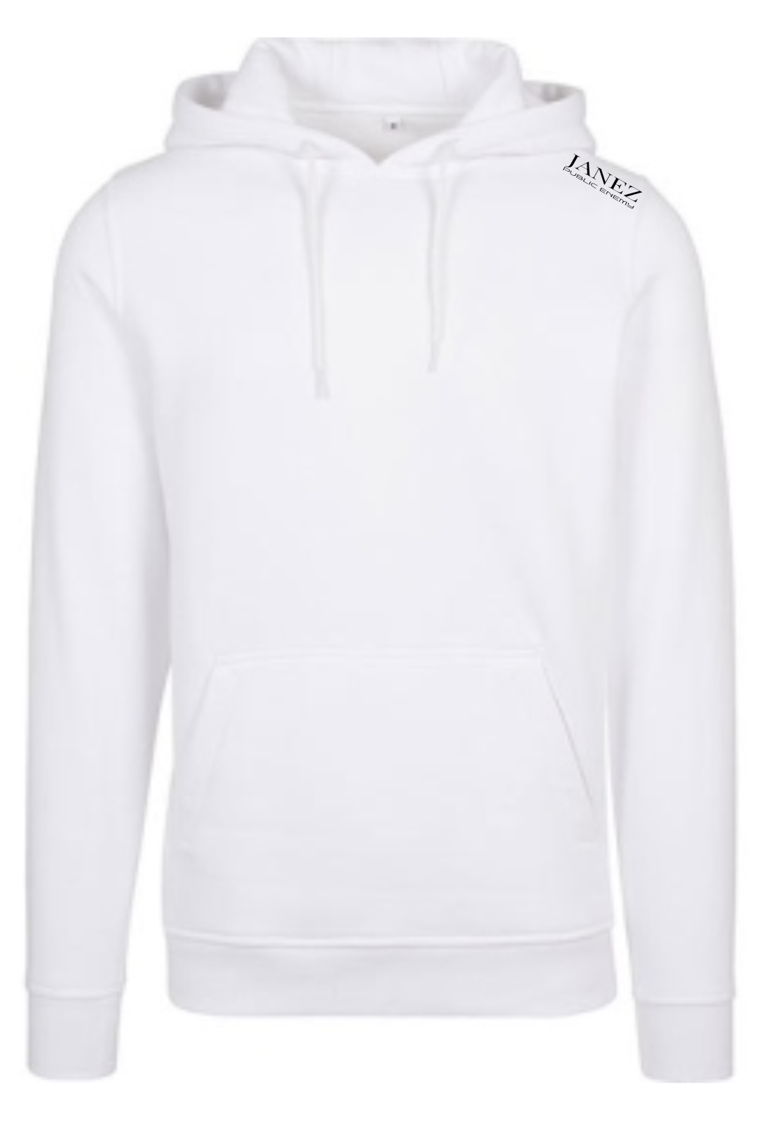 Heavy Hoodie "Public Enemy" mit Druck auf der Schulter links weiss