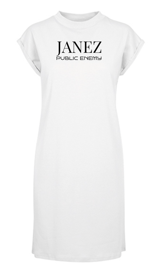 Kleid Shoulder Dress "Public Enemy" weiss