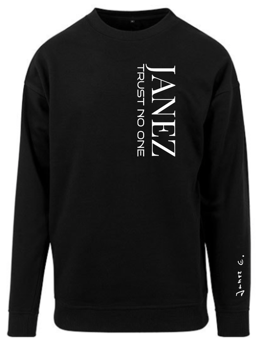 Sweatshirt Crewneck "Trust No One" Vertikal schwarz