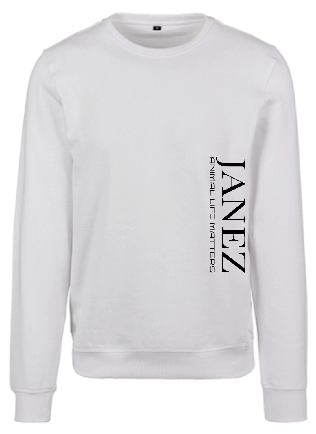 Sweatshirt Crewneck "Animal Life Matters" mit Druck links unterm Ärmel