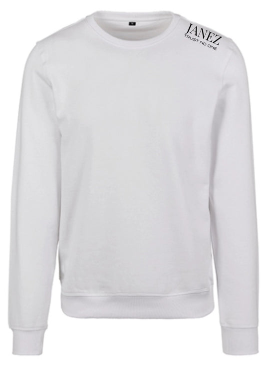 Sweatshirt Crewneck "Trust No One" mit Druck links auf der Schulter