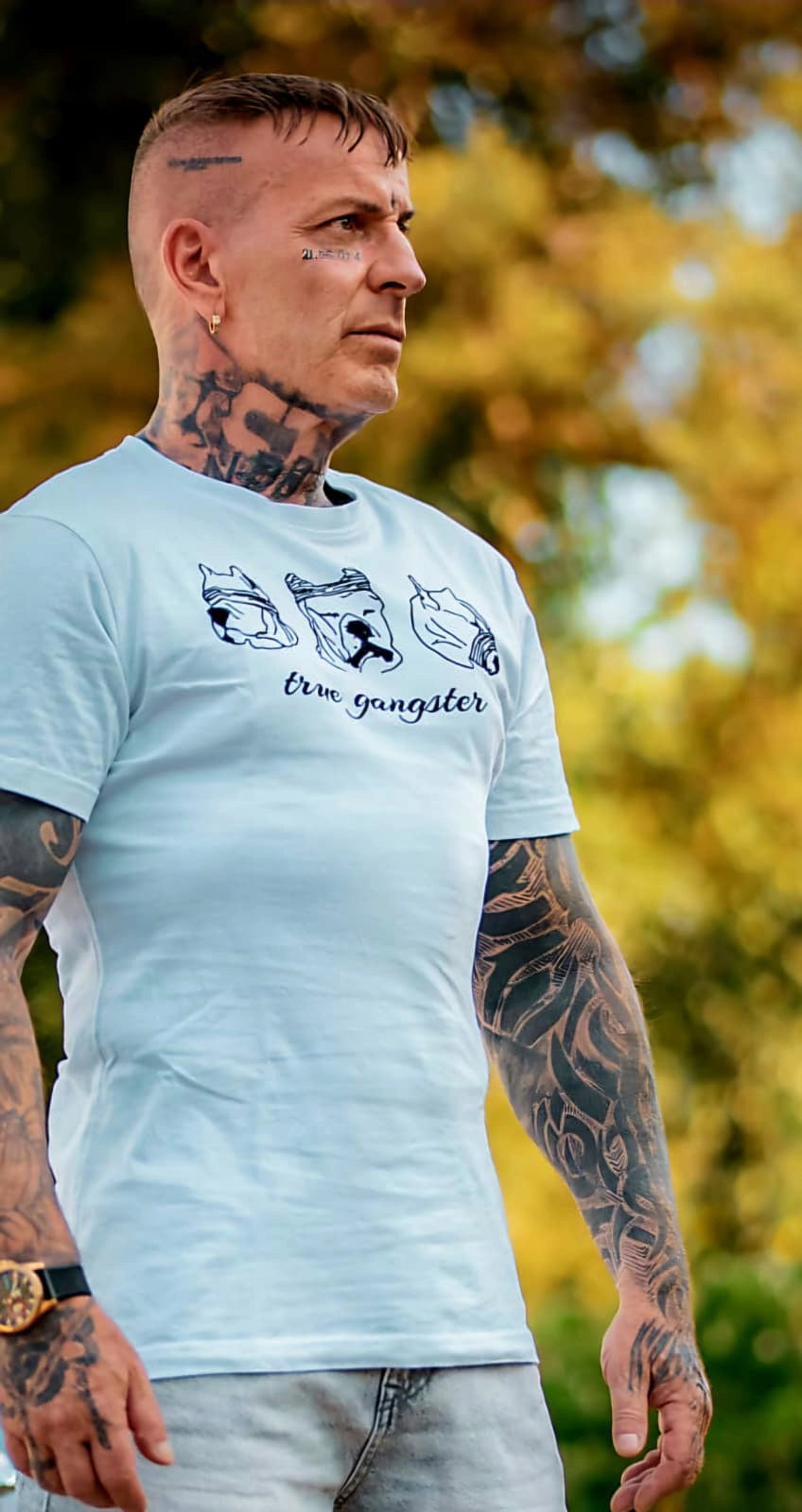 Round Neck T-Shirt "true gangster"