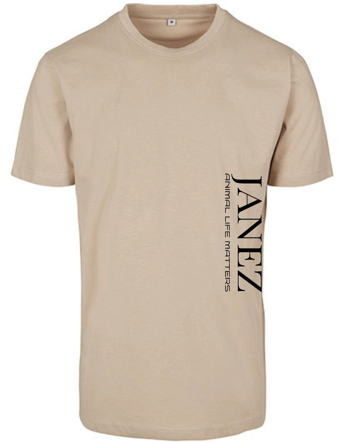 Round Neck T-Shirt "Animal Life Matters" mit Druck links unterm Ärmel