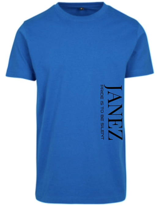Round Neck T-Shirt "Pride Is To Be Silent" mit Druck links unterm Ärmel