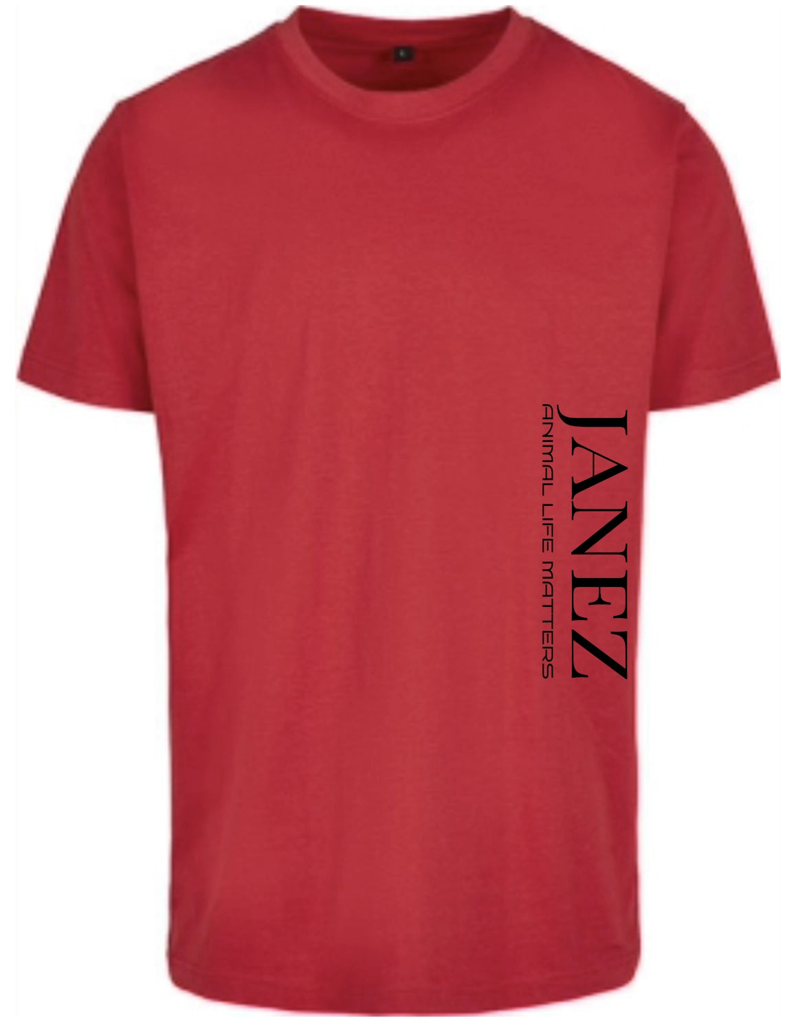 Round Neck T-Shirt "Animal Life Matters" mit Druck links unterm Ärmel