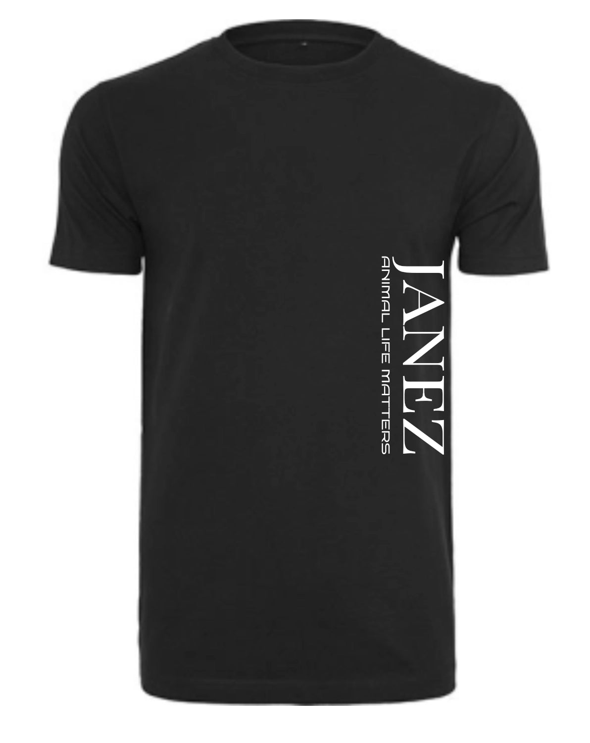 Round Neck T-Shirt "Animal Life Matters" mit Druck links unterm Ärmel