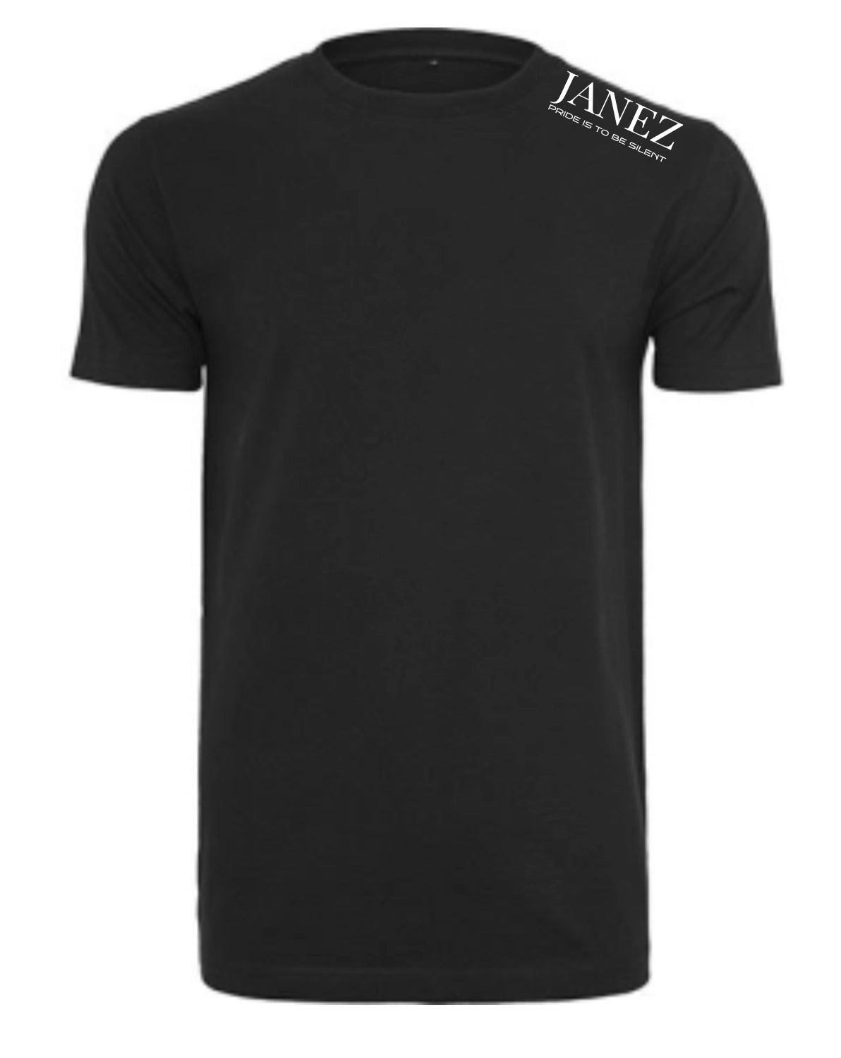 Round Neck T-Shirt "Pride Is To Be Silent" mit Druck links auf der Schulter