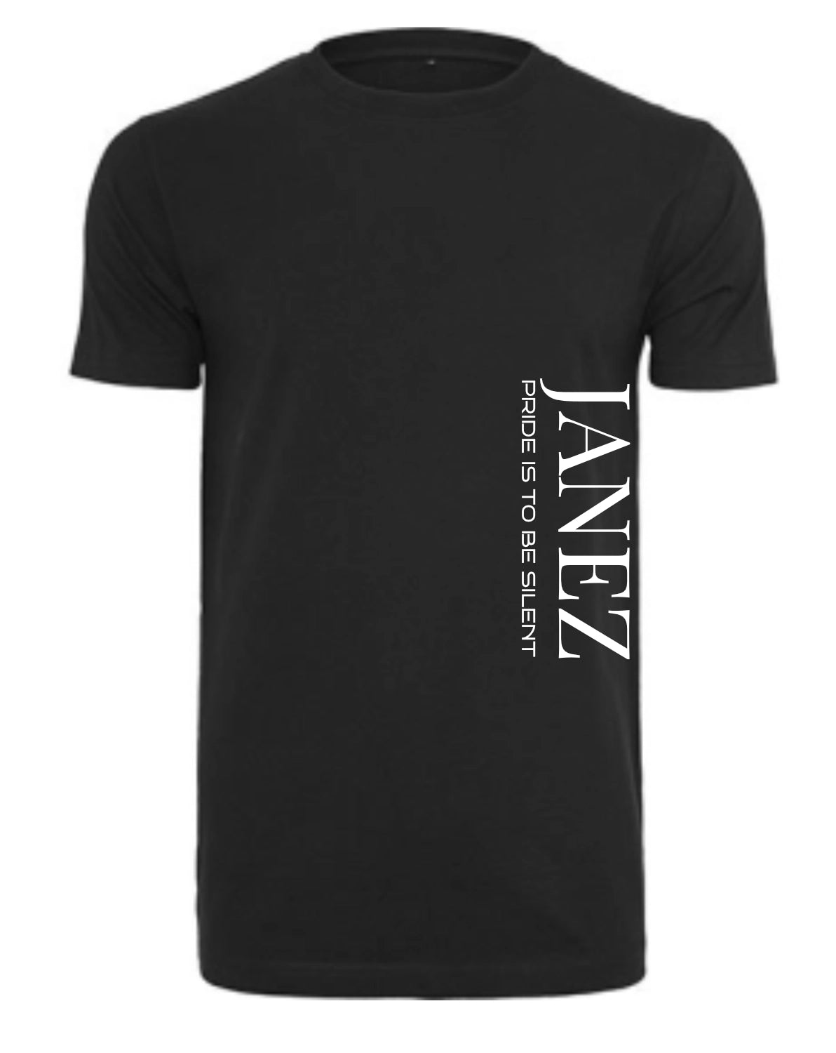 Round Neck T-Shirt "Pride Is To Be Silent" mit Druck links unterm Ärmel