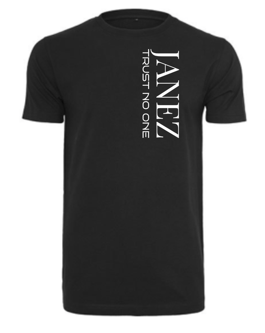 Round Neck T-Shirt "Trust No One" Vertikal schwarz