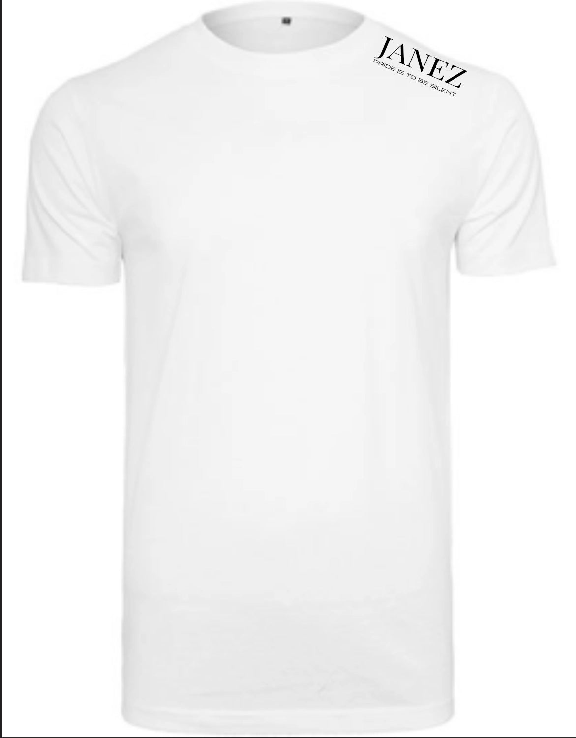 Round Neck T-Shirt "Pride Is To Be Silent" mit Druck links auf der Schulter