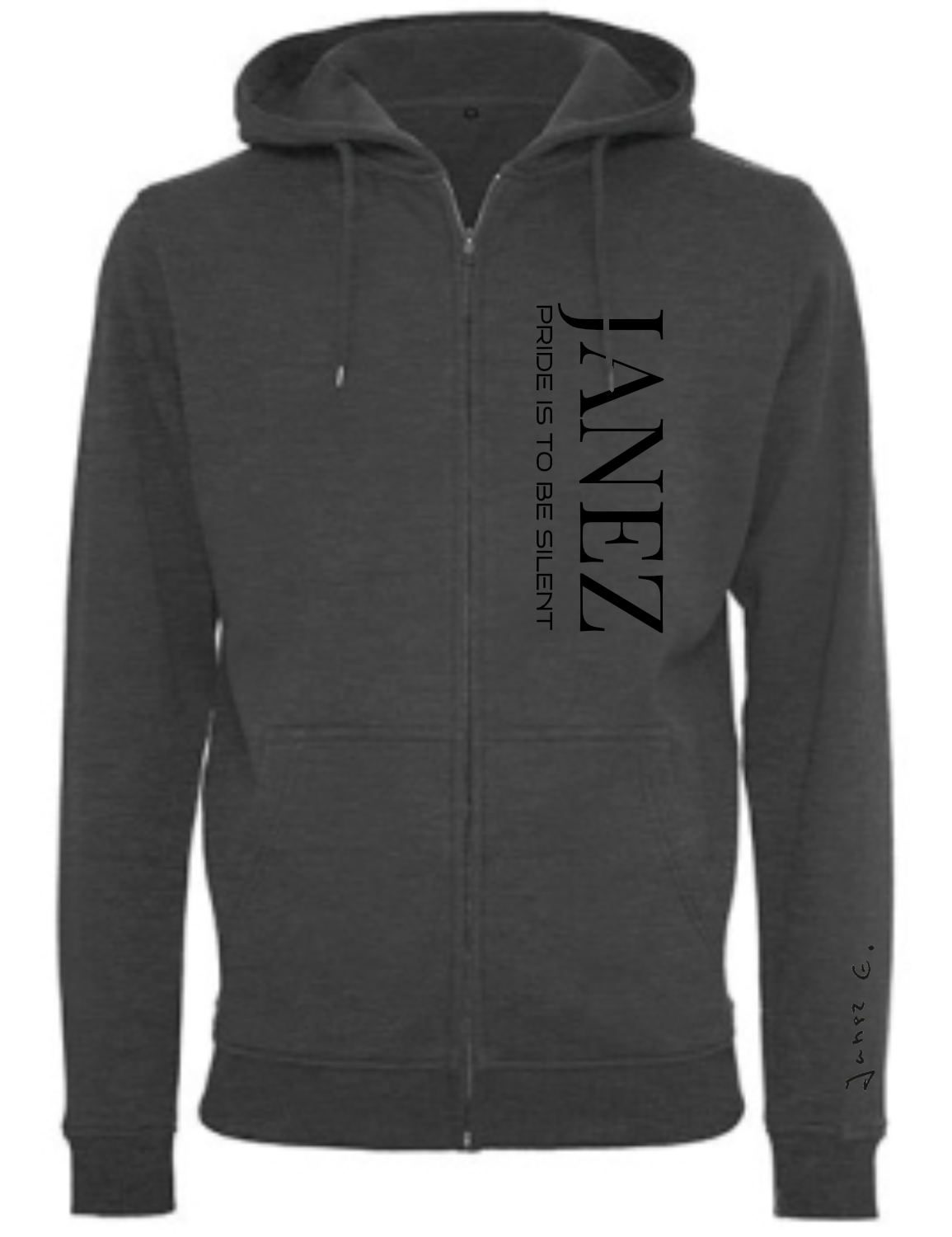 Heavy Zip-Hoodie "Pride Is To Be Silent" grau