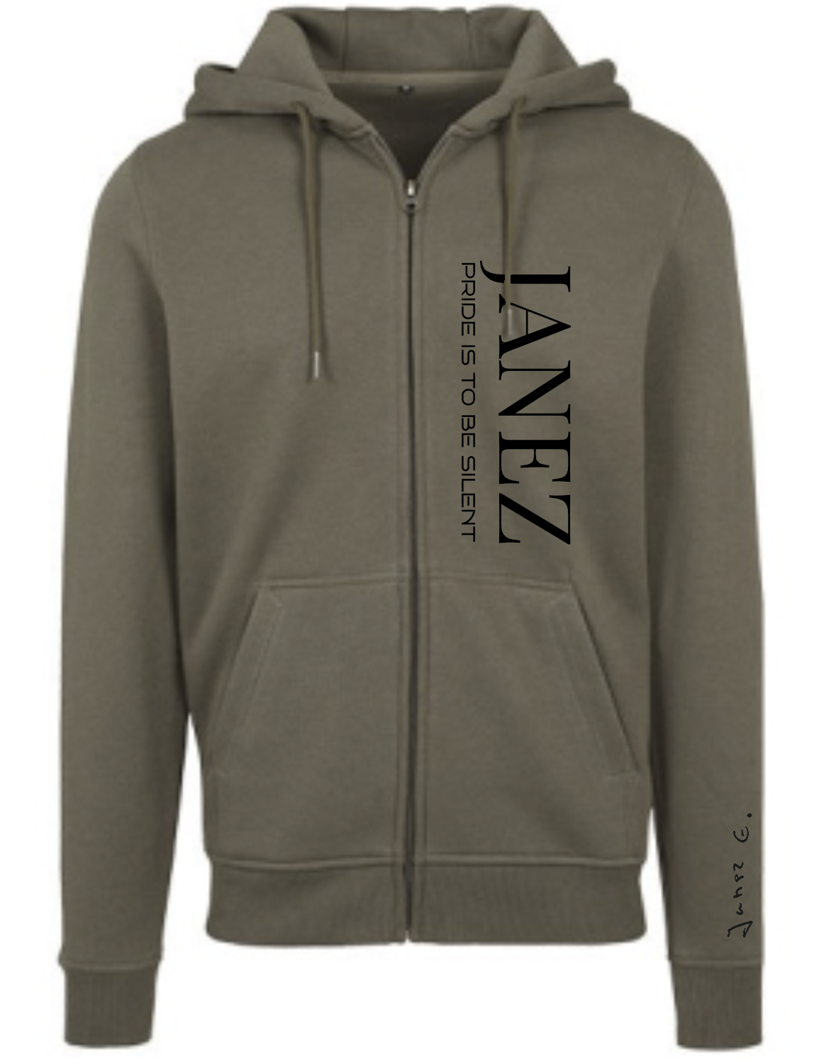 Heavy Zip-Hoodie "Pride Is To Be Silent" oliv