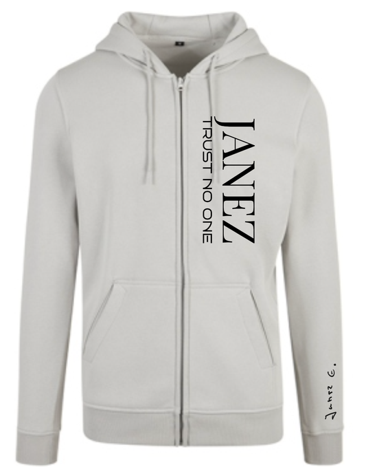Heavy Zip-Hoodie "Trust No One" asphalt